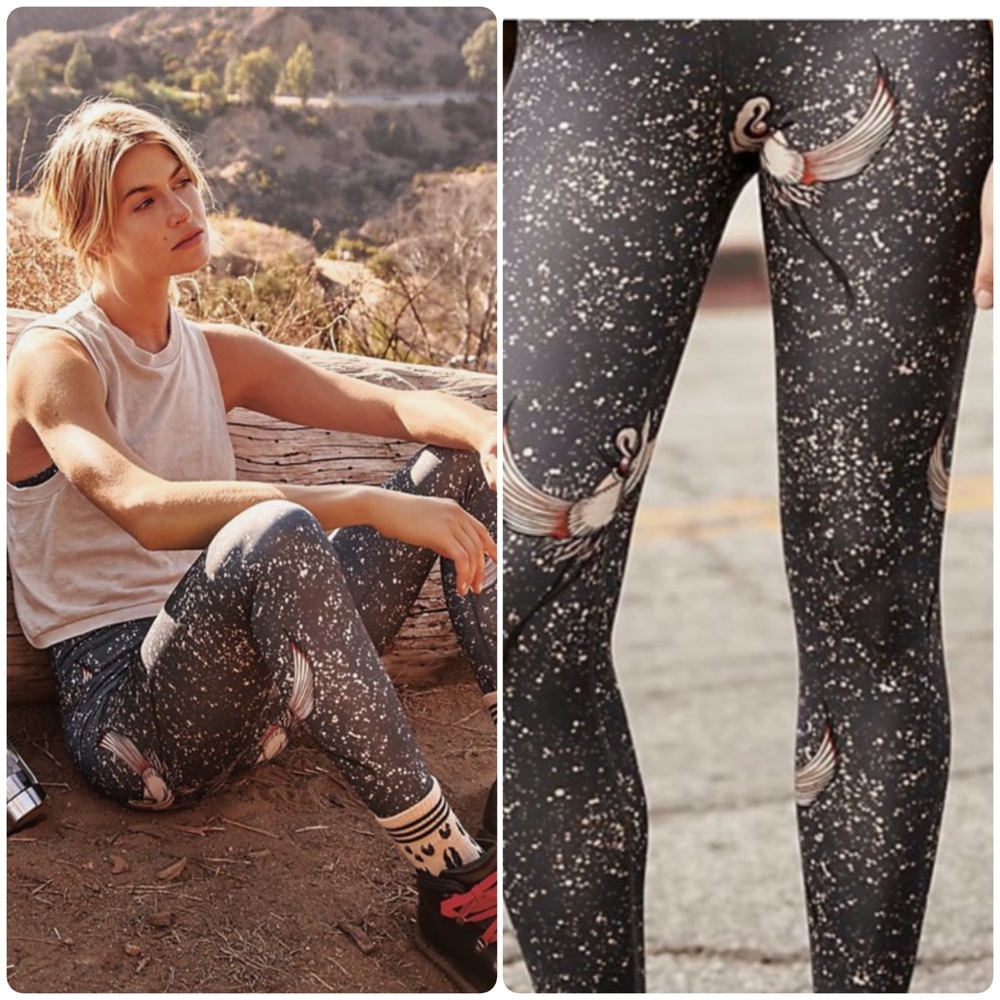 NWT Free People Movement The Tide Is High Bird Crane Print Leggings Small